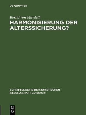 cover image of Harmonisierung der Alterssicherung?